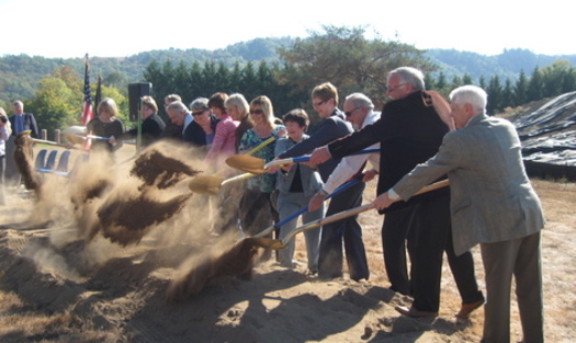 PHOTO: An enthusiastic crowd broke ground for the new veterans' housing project in Roseburg. Courtesy of NeighborWorks Umpqua.