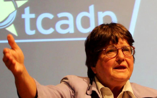 PHOTO: Death-penalty activist Sister Helen Prejean, speaking at St. Edwards University in October. Credit: Mo McMorrow.