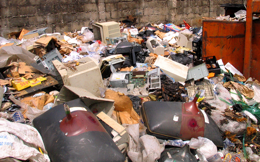 PHOTO: The Basel Action Network estimates 75 percent of the electronic waste that arrives in Lagos, Nigeria, is not reusable. BAN says too often, as in this photo, it ends up being dumped. Courtesy BAN.