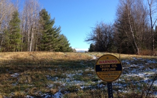PHOTO: The Portland-Maine pipeline, shown here crossing Coos County, NH, is cited in a petition calling on the federal government to issue stricter regulations for transporting tar sands oil from Western Canada across New England and the Midwest.