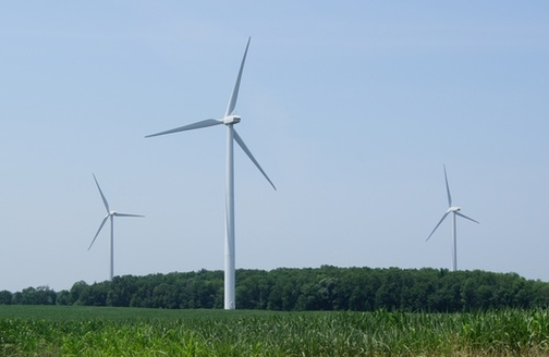 PHOTO: Wind turbines have been sprouting up in Michigan farmland. The state has about 120 wind energy-related businesses. Photo Credit: Rob South