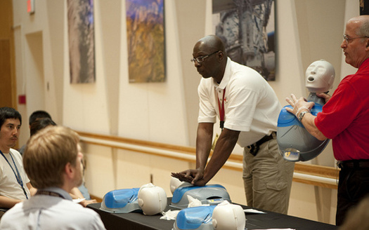 PHOTO: This is National CPR and AED Awareness Week. They are skills that are easy to learn and can save lives, but currently only about 1 in 3 people who have a sudden cardiac arrest receive CPR from a bystander. CREDIT: NASA