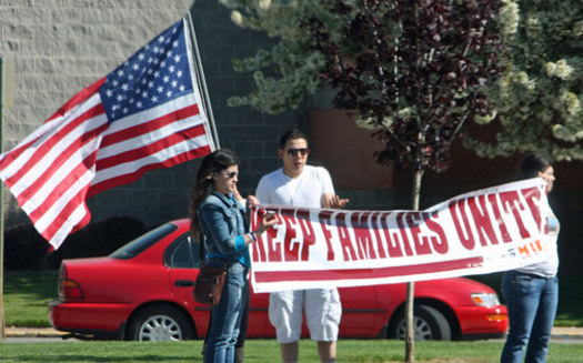 PHOTO: A new poll shows 67-percent of Idahoans of all political stripes support immigration reform drafted by the so-called 'Gang of Eight' in the U.S. Senate. Demonstrators rallied for reform last month in Boise. Photo credit: Deborah C. Smith