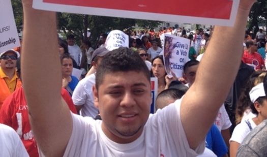 Photo: University of Maryland student Ricky Campos rallied with thousands of other immigration reform activists at the U.S. Capitol Wednesday.