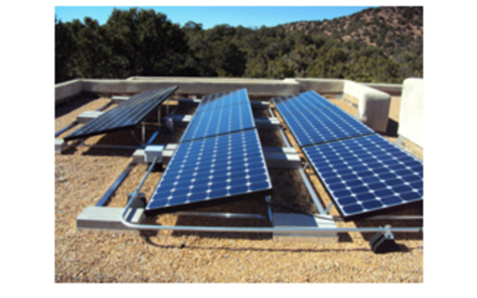 PHOTO: Solar panels. Solar energy provides capacity to offset the need of fossil fuel generation. Its future is threatened in New Mexico by changes to the PRCs rule that enforces the Renewable Energy Act. Photos taken by Tracy Hughes of her new rooftop solar system in Santa Fe, NM.