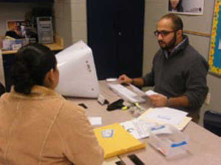 PHOTO: Chicago Public Schools help parents apply for food assistance. A new USDA report finds that 13 percent of Illinois families struggle to put food on the table. Photo courtesy of: CPS