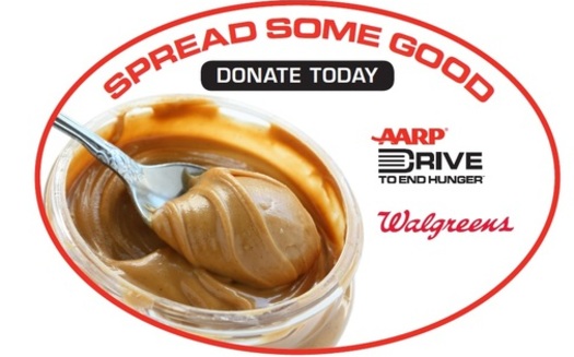 IMAGE: To help older Ohioans who may need food assistance, AARP Ohio and Walgreens stores are joining forces this month to raise money for the bulk purchase of low-salt, low-sugar peanut butter. Courtesy AARP-Ohio.