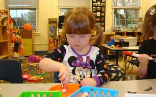 PHOTO: A new report from the Annie E. Casey Foundation sounds the alarm that better supports and investments are needed during a childs first eight years to ensure their success later in life. Photo available: child in preschool class. Credit: M. Kuhlman.