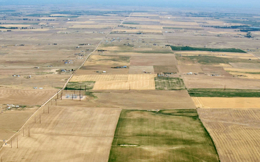 PHOTO: 2012 aerial view of drought-affected Colorado farm lands 70 miles east of Denver. Credit: USDA.