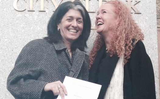 Photo: Mary Jamis, left, and Starr Johnson married in New York after being together for 14 years. Courtesy: Jamis and Johnson