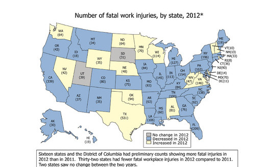 GRAPHIC: Today is Workers Memorial Day, to remember those who lost their lives on the job. In Virginia, 146 people died at work in 2012. Graphic courtesy of National Council for Occupational Safety and Health.