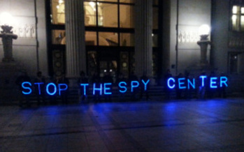 PHOTO: Privacy advocates recently installed a sign to protest Oakland's proposed Domain Awareness Center. Photo credit: Oakland Privacy Working Group.