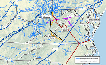 Critics charge the proof of need used to justify huge proposed pipelines to federal regulators is often contracts between branches of the same utility conglomerates. (Rick Webb/Dominion Pipeline Monitoring Coalition)