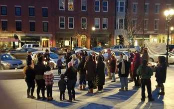On the same day thousands marched in the Native Nations Rise march in Washington, about 50 locals held a vigil in solidarity with the march. (Joshua Lang).