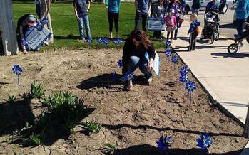 The blue pinwheel is the symbol of National Child Abuse Prevention Month. (Bannock Youth Foundation)