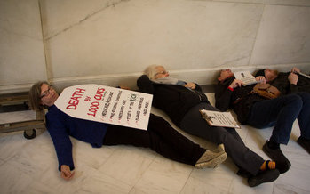 Opponents of the American Health Care Act staged a 