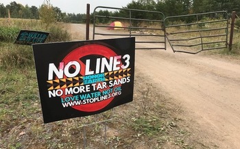 Residents of a camp near Cloquet are vowing to stop Enbridge Energy from building a new oil pipeline across Minnesota. (Laurie Stern)
