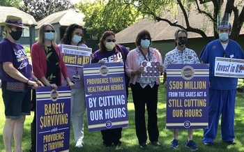 Workers at Providence Milwaukie Hospital have rallied for better wages. (SEIU local 49)
